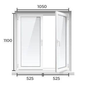 Окно ПВХ Brusbox 60  1100×1050 1 камерный профиль