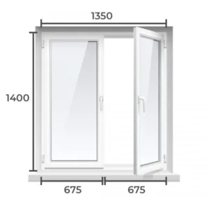 Окно ПВХ KBE 1400×1350