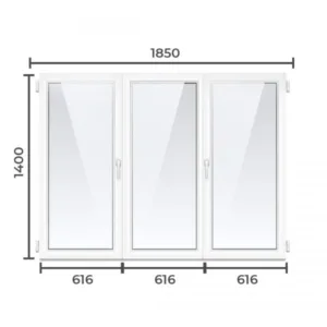 Окно ПВХ KBE 1400×1850