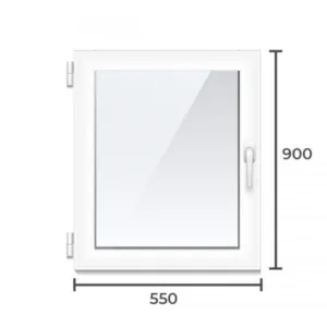 Окно ПВХ Brusbox 60 900×550 2 камерный профиль